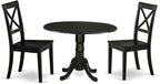 East West Furniture DLBO3-BLK-W 3 Piece Dining Table Set by EastWestFurniture