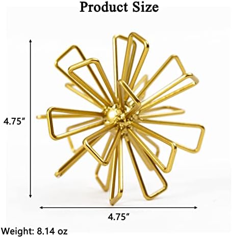 4.75" Gold Triangular Striking Iron Table Decoration Sphere - Image 3