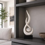 Modern Abstract Art Table Decoration,Resin Flame Statue Modern Centerpiece Ornaments for Living Room Great Gift Idea Home Decor,Collectibles (Beige) - Image 3