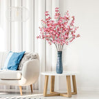 Sggvecsy Artificial Cherry Blossom Flowers 4 Pcs Faux Cherry Blossom Stems Faux Silk Cherry Blossom Branches 41’’ Fake Flowers Long Stems for Vase Arrangements Home Wedding Table Decor (Rose red) - Image 5