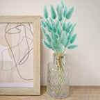 Uieke 50 Pcs Bunny Tails Dried Flowers, 17’’ Dried Lagurus Ovatus, Dried Foxtail Grass for Flower Arrangements Wedding Centerpieces Home Boho Baby Shower Party Decorations (Teal Blue) - Image 3