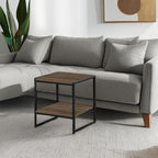 FURINNO Camnus Modern Living 2-Tier End Table, Columbia Walnut, 15.9 in x 15.75 - Image 6