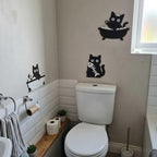 Lucky Merit Black Cat Halloween Bathroom Decor, 3 Pcs Wooden Cat Wall Art - Image 6
