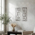ZEXUIRU 2 Pcs Abstract Metal Art for Wall Decor Living Room Bedroom Bathroom Office Metal Bling Modern Geometric Hanging Vertical Small Iron Sculpture Plaque Pack -Black 15.7in by ZEXUIRU