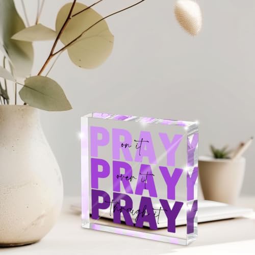 Christian for Women Office Desk Accessories, Inspirational Acrylic Sign 4x4 - Image 6