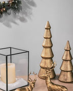WONDROUS' DECO Christmas Tree Figurine Gold, Tree Figurines for Tabletop - Image 3