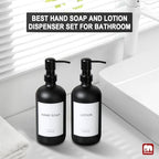 GMISUN Black Soap Dispenser, 2 Pack Matte Black Hand Soap Dispensers for Bathroom, 17 Fl Oz Glass Dish Soap Dispensers for Kitchen with Stainless Steel Pump, Modern Liquid Soap Bottle - Image 6