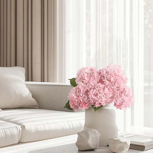 Coferset 3pcs Lifelike Real Touch Hydrangea Artificial Flowers,Pink - Image 6