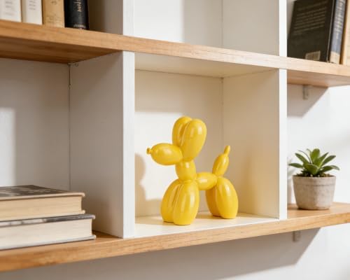 4 Inch Glossy Yellow Balloon Dog Sculpture - Image 3