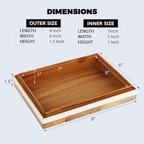 Handicrafts Home Decorative Photo Keepsake Memory Box with Lid Wood,6x8x1.5 - Image 2