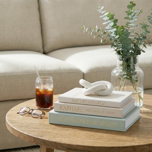 Linen Faux Book Box Set of 3, Decorative Books for Shelves, Fake Books for Decoration with Secret Compartment, Modern Aesthetic Table Decor, Linen Covered Hollow Book Box (GreyGreen-Beige-White) - Image 2