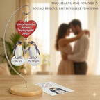 Gifts for Him Her - Wedding for Women Men Couple - Birthday Gift for Girlfriend Boyfriend - Romantic I Love You Gift for Wife - Couple Penguin Ornaments for Christmas Valentines Day - Image 2