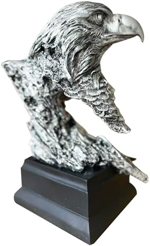 H&W Silvery Bald Eagle Figurines, USA's National Emblem, Statue Decoration - Image 3