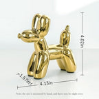 Notakia Gold Balloon Dog Figurine Ceramic Statue Modern Home Decor Accent - Image 2