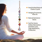 7 Chakra Gemstones Healing Feng Shui Crystals Window Car Decorations Hanging Ornament Dowsing Pendulum Good Luck Home Decoration for Reiki Yoga Meditation - Image 4
