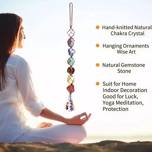 7 Chakra Gemstones Healing Feng Shui Crystals Window Car Decorations Hanging Ornament Dowsing Pendulum Good Luck Home Decoration for Reiki Yoga Meditation - Image 4