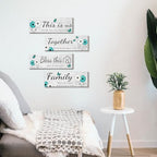4 Pcs White Farmhouse Wall Decor with Teal Butterflies & Daisies, Rustic Wooden Signs Set, Floral Wall Art for Living Room Bedroom, Housewarming Gift, 4.7" x 13.8" - Image 6