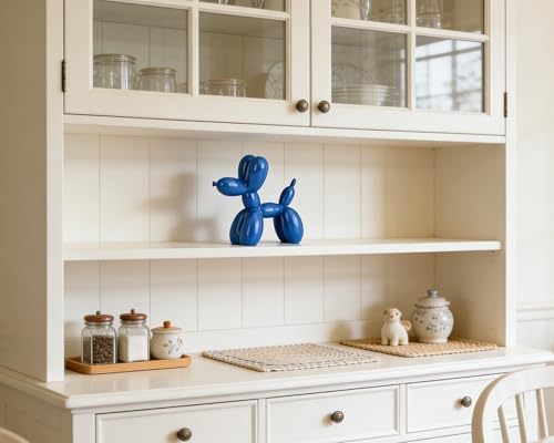 4 Inch Glossy Blue Balloon Dog Sculpture - Image 6