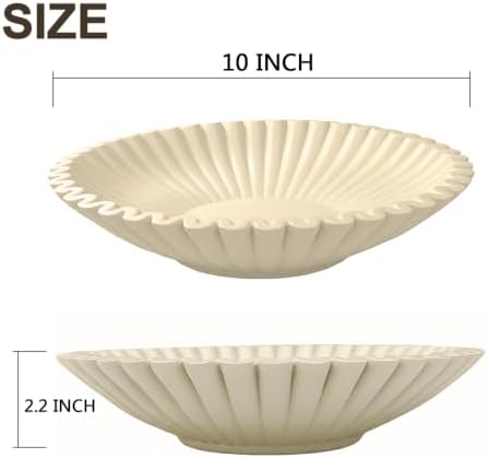 Brown Flat Decor Bowl - 10" Resin Bowls for Entryway Table - Image 2