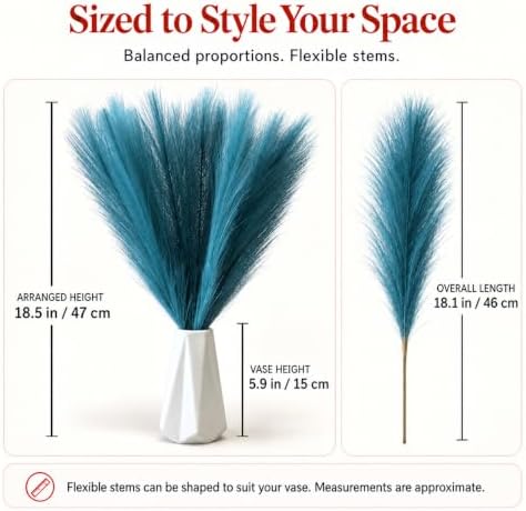 Mandy's 20 Stems Teal Silk Pampas Grass Bouquet - Image 2