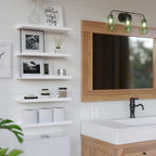 RICHER HOUSE 5-Set Floating Shelves with Lip, White Wall Mounted Wood Shelf - Image 4