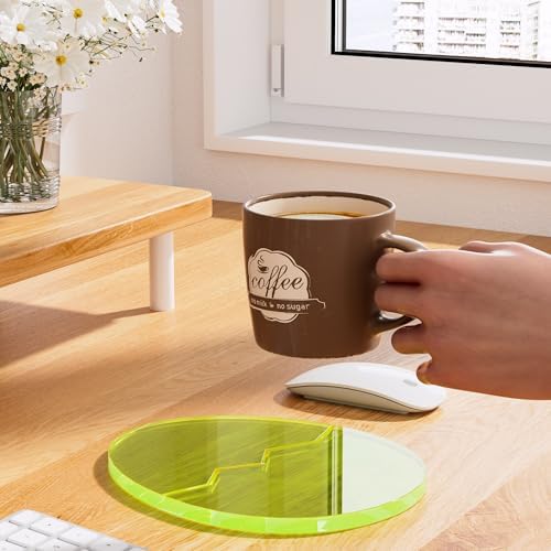 Acrylic Coaster Decorative Plates,Office Desk Accessories, Clear Dinosaur Egg Shape Coffee Cup Decor, Perfect for Tabletop Protection and Display. - Image 3