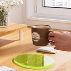 Acrylic Coaster Decorative Plates,Office Desk Accessories, Clear Dinosaur Egg Shape Coffee Cup Decor, Perfect for Tabletop Protection and Display. - Image 3
