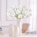 IPOPU White Daisy Flowers Artificial Cosmos 5PCS White Fake Wildflowers 24.5" Silk Flowers with Stems for Home Decor Indoor Artificial Daisies for Wedding Bouquets Floral Craft - Image 6