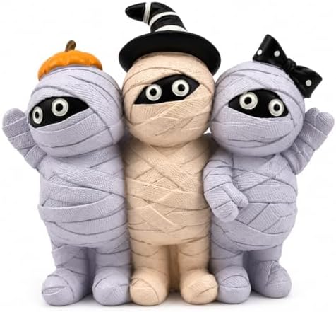 Halloween Decoration Indoor Trio Mummy Figurine for Tabletop Fireplace by GoGnome