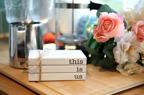 Mini Decorative Books for Tiered Tray Decor - Faux Wooden Books for Coffee Table Decoration - Farmhouse Shelf Decor - This is Us Sign - Image 6