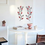 sxnzequnze 2 Set Metal Tree Leaf Wall Art for Home Decor Living Room Bedroom Dining Room Bling Rhinestone, 3D, Iron Branch Hanging Leaf Sculpture Art Pieces -Red 16.5in*6.7in - Image 7