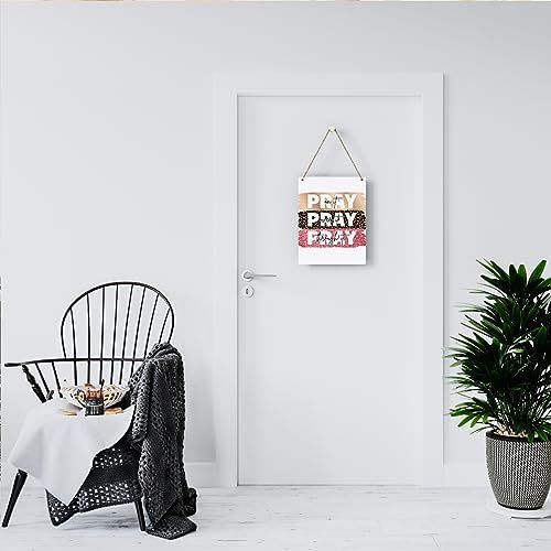 Inspirational Decor Pray On It Bible Verse Wall Art Christian Gifts for Women Scripture Wooden Hanging Sign for Modern Home Office Kids Room Bathroom Bedroom Wall Art Decoration 8 x 10 Inches - Image 6