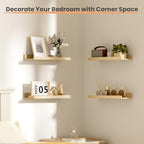 upsimples Floating Shelves for Wall Decor Storage, Natural, 6Pcs, 15.7'' - Image 2