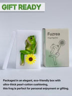 Frog Figurine, Funny Frog Statue with Removable Flower, DIY Customizable Office Home Decor for Living Room Shelf Desk Accessories, Outdoor Yard Garden Decorations, Birthday Gifts for Women - Image 3