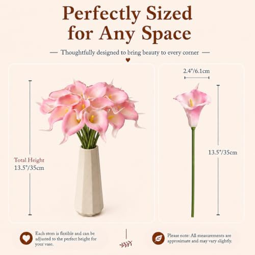 Mandy's 20pcs Pink Calla Lily Artificial Flowers - Image 3