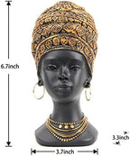 Smadeer African Statue for Home Decor, Women Bust Figurine Antique Gold - Image 2