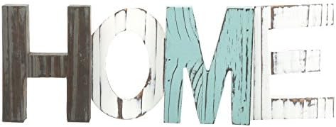 MyGift Rustic Multicolored Solid Wood HOME Cut Out Word Sign, Kitchen Framhouse Frestanding Decor, Mantel, Above Cabinet Decor by MyGiftHome