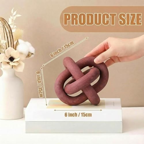 Yalikop 3 Link Wood Knot Decor Rustic Table Shelf Accents, Reddish-Brown - Image 2