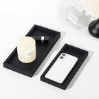Silicone Bathroom Vanity Tray Dish Soap Holder Sink Organizer, Black - Image 5