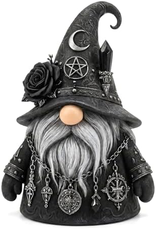 Gothic Gnome, Gothic Witch Gnome Figurine for Halloween Decorations, Home Shelves, Mantels & Home Garden Yard Decorations (Gothic Witchy Gnome) by Unknown
