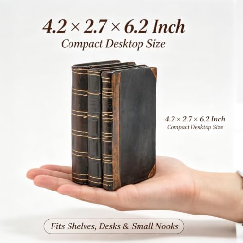 Decorative Books Coffee Table Books Decor - Resin Retro Classical Fake Decorative Books Set of 3 for Living Room, Office, Mantle Shelves Decor 4.2 * 2.7 * 6.2 Inch Guichifun - Image 2