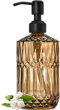 JASAI 18Oz Amber Glass Soap Dispenser with Black Pump for Bathroom. by JASAIHOME