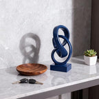 Abstract Blue Knot Sculpture, Geometric Decorative Statue, Blue Decor for Living Room Coffee Table Bookshelf Top, Office TV Cabinet Entryway Table Top Decor. - Image 3