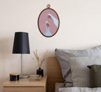 Vintage Whimsical Pink Goose Art, Cottage Core Oval Wall Decor, Waterproof - Image 6