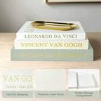 Teyomi Set of 3 Artistic Decorative Books for Home Decor with Gold Tray - Image 4