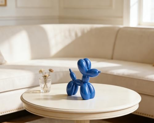 4 Inch Glossy Blue Balloon Dog Sculpture - Image 4