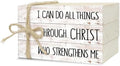 Decorative Books for Home Decor, Wood Book Stack for Table Decor, I Can Do All Things Through Christ Who Strengthens Me Decoration Books for Office Shelf, Farmhouse Stacked Books Decoration (L74) by Ycyfckdr