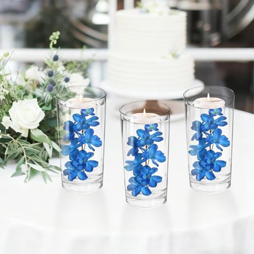 10 PCS Blue Artificial Orchids Silk Fake Orchid Flowers 27 Inches Faux Orchid Artificial Flowers for Wedding Party Home Decoration(Blue) - Image 4