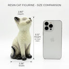 Speckled Resin Cat Figurine, Glossy Sitting Cat Statue, Cream and Black Decorative Cat Sculpture for Bookshelf, Desk, Shelf, Tabletop, Living Room, Office, Bedroom Decor, Gift for Cat Lovers (Cat) - Image 6