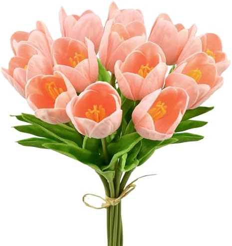 Mandy's 12pcs Artificial Light Pink Open Tulips by Mandys